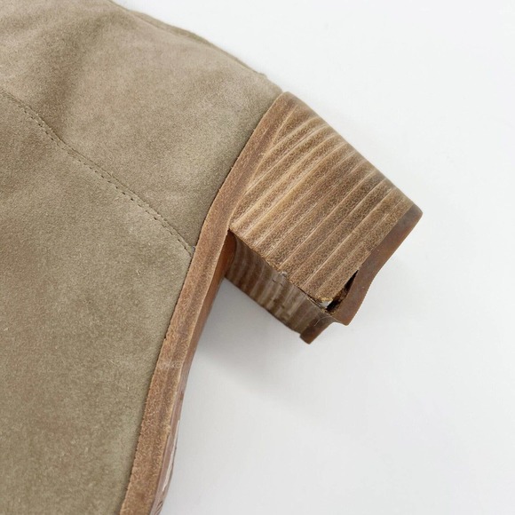 Madewell Pauline Suede Ankle Boots Shoes Sz 7 Taupe Tan Back Zipper Heels Casual - Picture 7 of 10